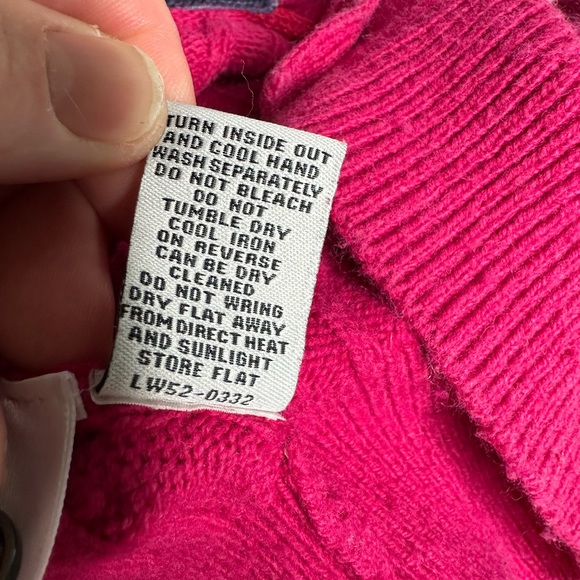 Crew Clothing Co Cardigan Pink Long Style Cotton Wool Thick Ribbing Sz 12 - Picture 10 of 14